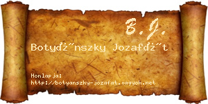 Botyánszky Jozafát névjegykártya